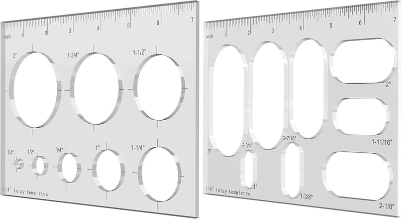 Hecfu Pack of 2 Router Templates for Woodworking, Router Jig Templates, Grommet Circle Inlay Template Decorative - Image 1